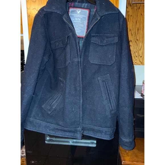 American Eagle Outfitters Men's Wool Blend Peacoat Jacket Navy Blue M/M